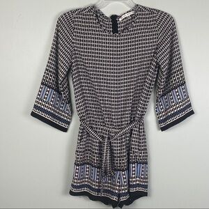 MAX STUDIO black and cream romper with 3/4 sleeves and shorts. Size Small. EUC